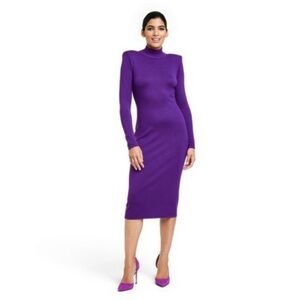 Sergio Hudson Purple Midi Dress